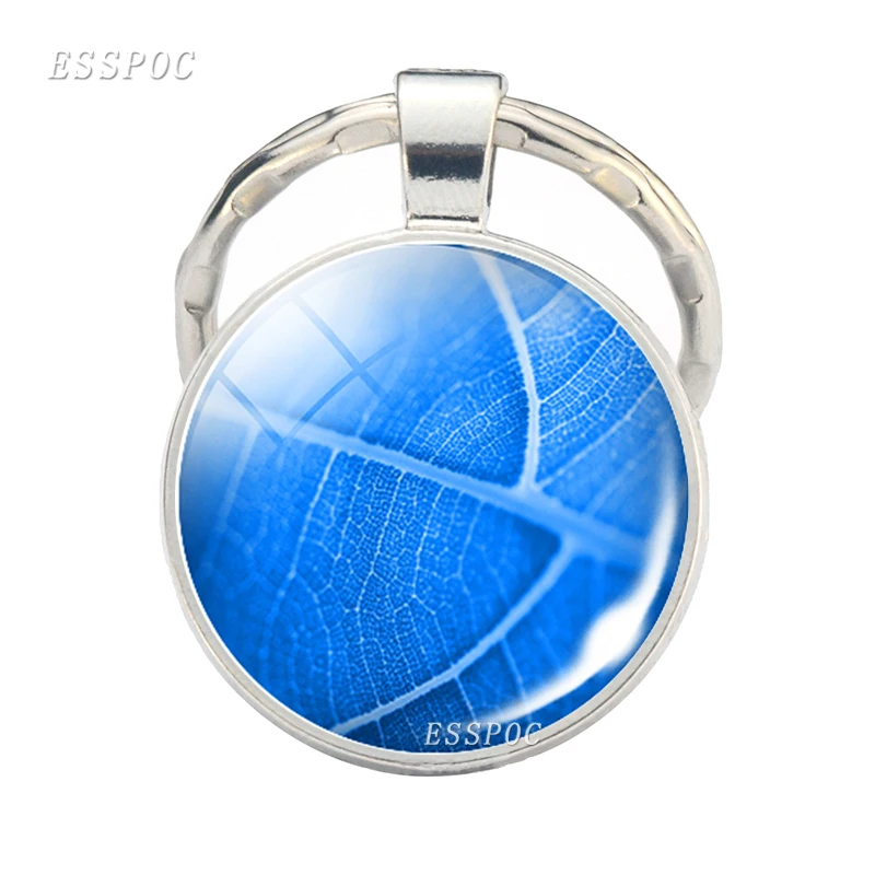 Зеленый Жилка листа узор брелок со стеклянным кабошоном ювелирные изделия для