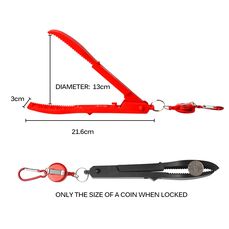 

Fish Clip Hand Controller Fishing Body Grip Clamp Gripper Grabber Lock Switch Fish Plier Tightening Clamp Body Lanyard Holder