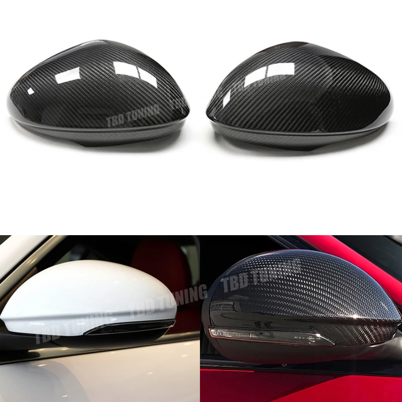 

For Alfa Romeo Giulia Add On Style Real Carbon Fiber Rear View Mirror Cover Side Mirror Caps 2016+