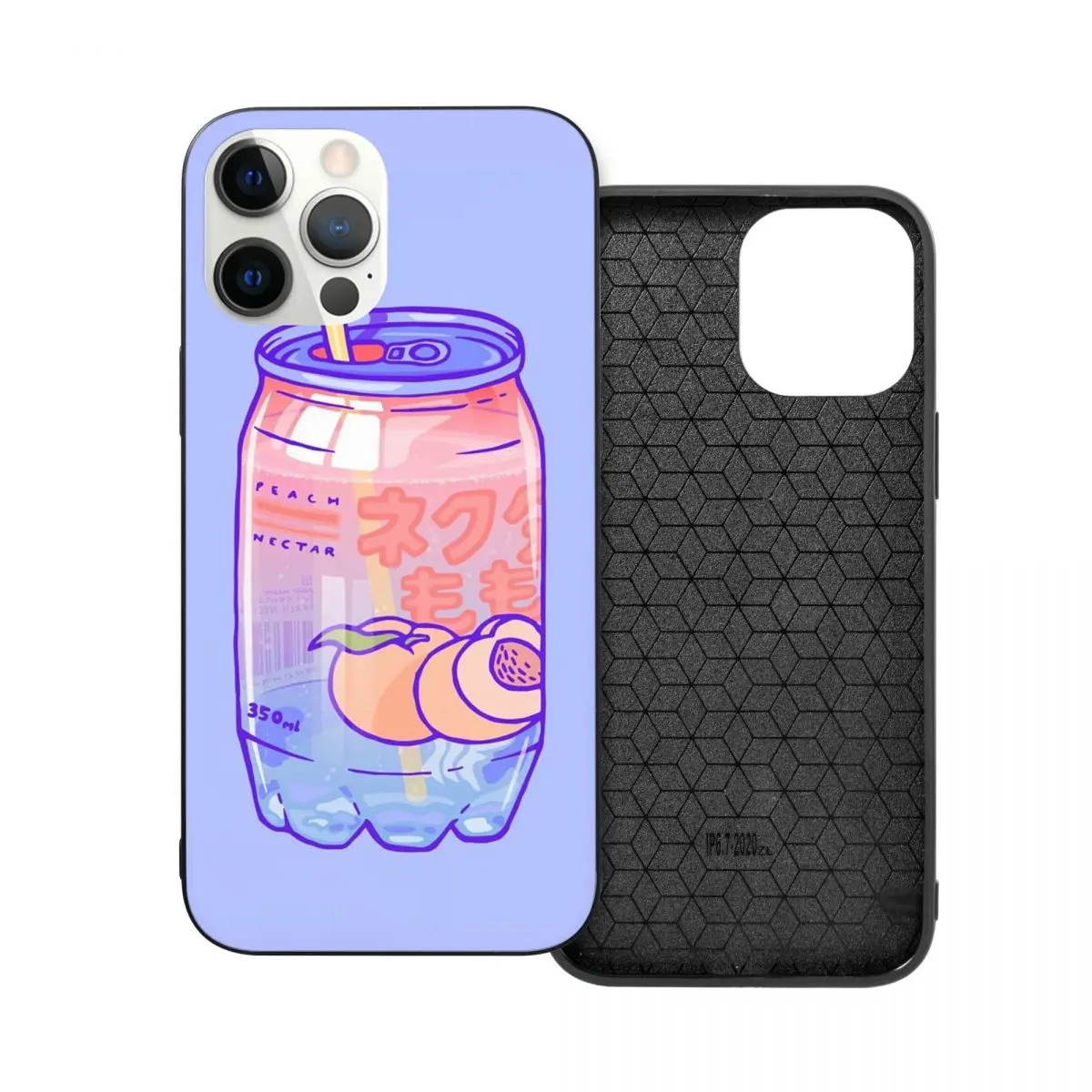 

Peach Bubbles PC Glass TPU Phone Bumper for iPhone 13 12 11 Xs Xr X Pro Max Mini 7 8 Se2 Plus 6 6S