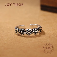 s925 sterling silver rings for women bijoux flower simple style multilayer line rings for women gifts large chains rings