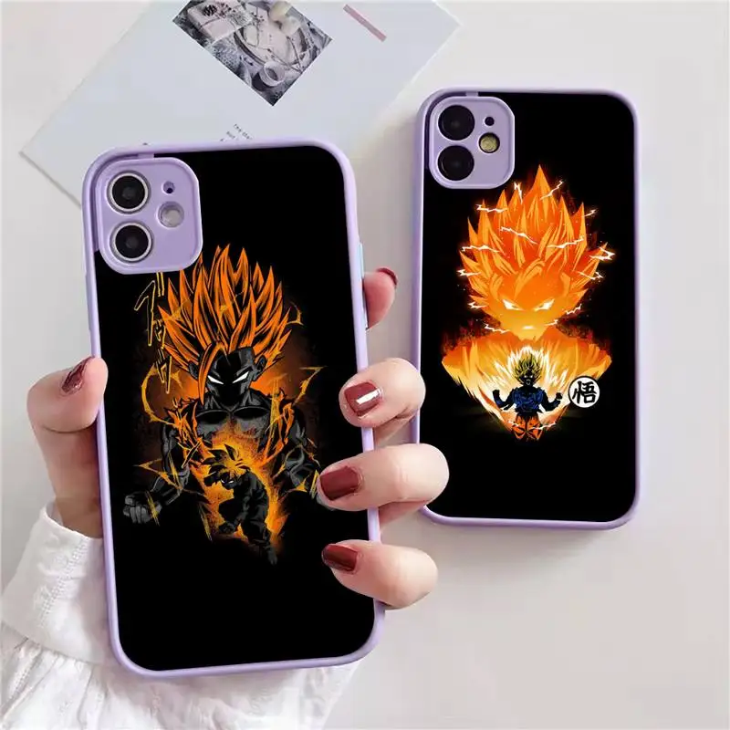 

Dragon DBZ Ball Phone Case For iphone 13 12 11 xr xs x 7 8 pro max light purple Soft TPU Silicone Clear Case Cover