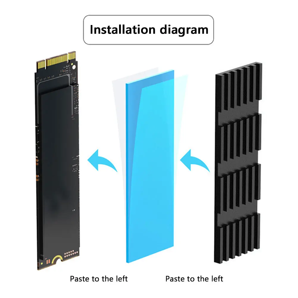 

Aluminum M.2 2280 SSD Heat Sink Cooling Thermal Pads Heat Dissipation NGFF PCIE NVME Solid State Drive Hard Disk Radiator Cooler