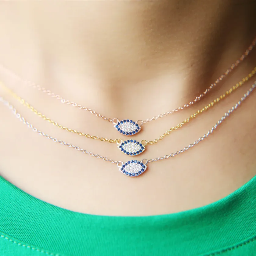 100% Стерлинговое Серебро 925 пробы милый и простой золотистый кулон на цепочке с