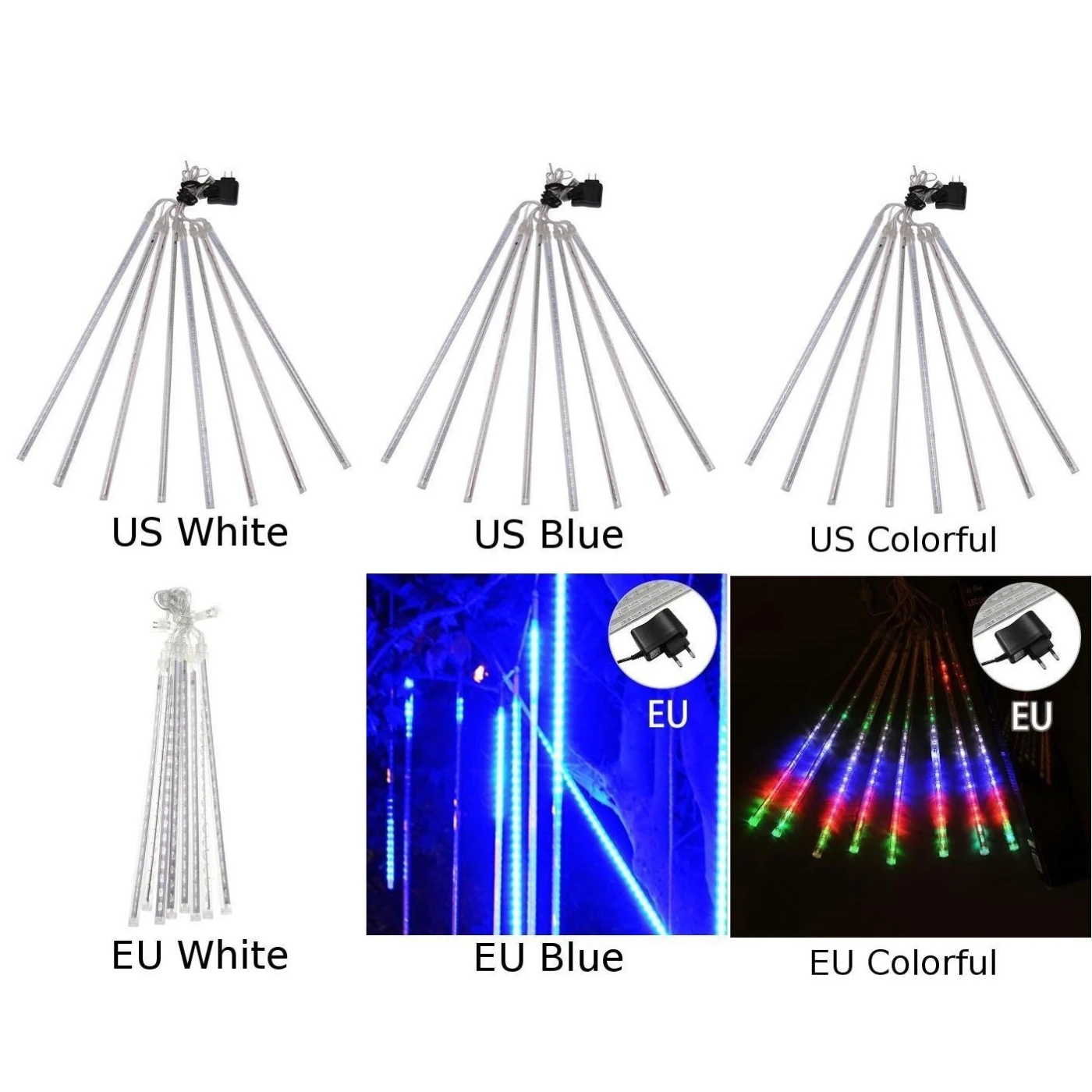 Водонепроницаемый светодиодный гирлянды метеоритный дождь Рождественская елка