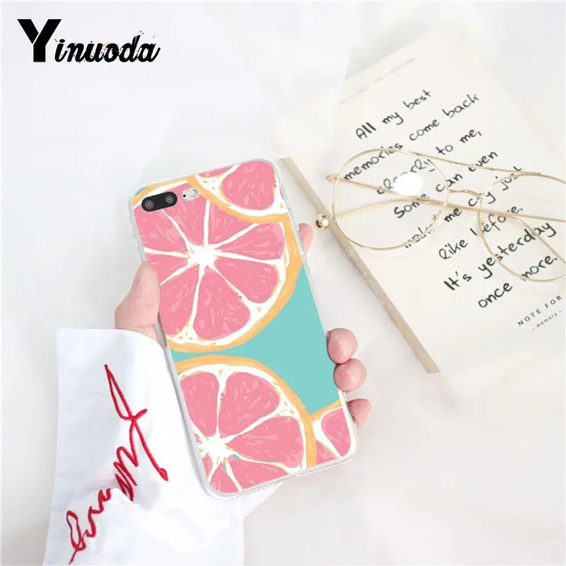 Yinuoda INS fruit lemon orange Smart Strawberry Phone Case Cover for iPhone 5 5Sx 6 7 7plus 8 8Plus X XS MAX XR 10 11 Pro Max | Мобильные