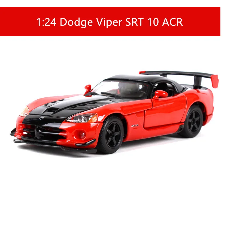 SRT 10 ACR Модель автомобиля Bburago 1:24 Dodge Viper, Модель гоночного автомобиля, модель автомобиля из сплава, коллекция украшений, Подарочная игрушка - Цвет: SRT 10 ACR