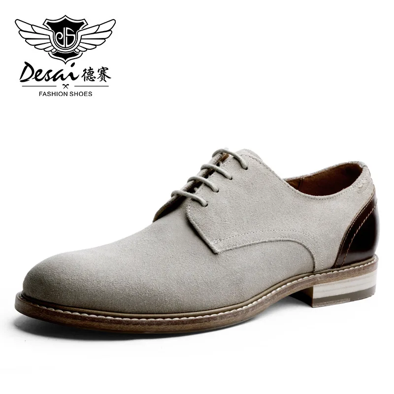 

New men's shoes reverse suede cattle shoes lace up casual men's shoes fashion British style gentleman's shoes