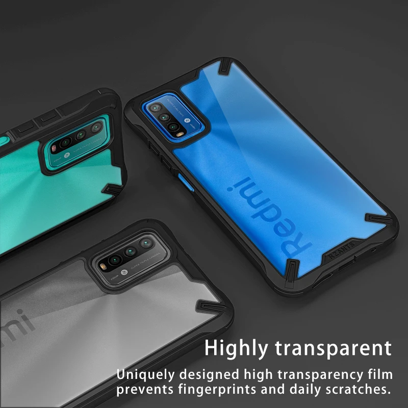 

Rzants Case for Xiaomi Redmi 9T Note 9 9T 9s 9 Pro 8 Pro 7 7s 7 Pro K30 Transparent [Military] Shockproof Back Cover Casing