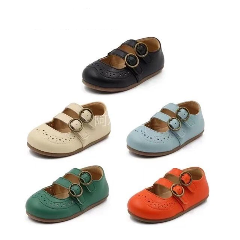 

2021 Fashion Newest Summer Kids Leathers Shoes Sandals For Sweet Baby Girls Falt Whit Toddler Baby Breathable PU Out Bow Shoes