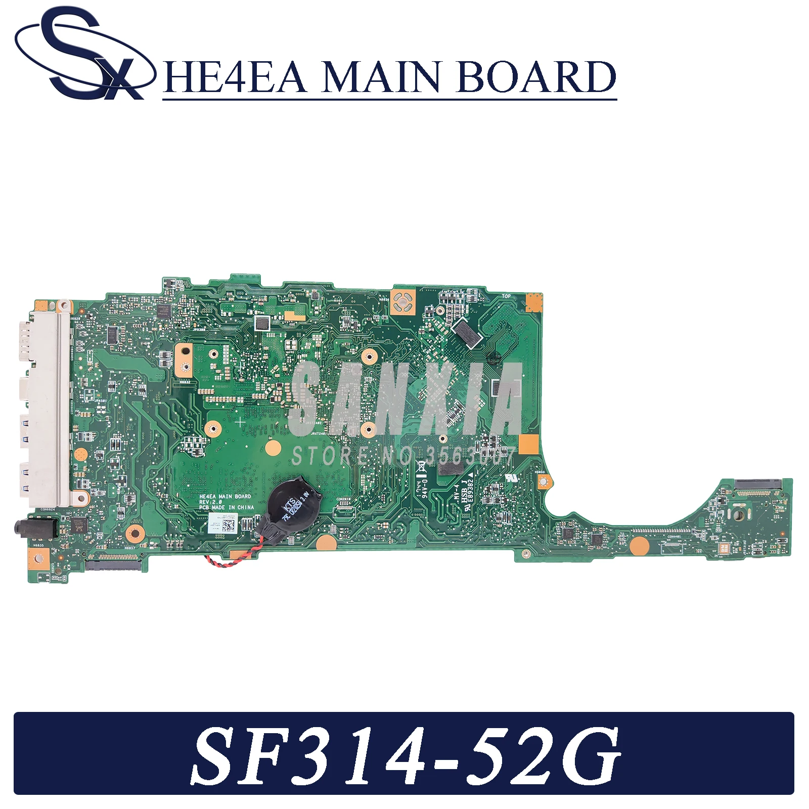 kefu he4ea laptop motherboard for acer swift3 sf314 52g sf314 52 original mainboard 8gb ram i5 8250u mx150 2gb free global shipping
