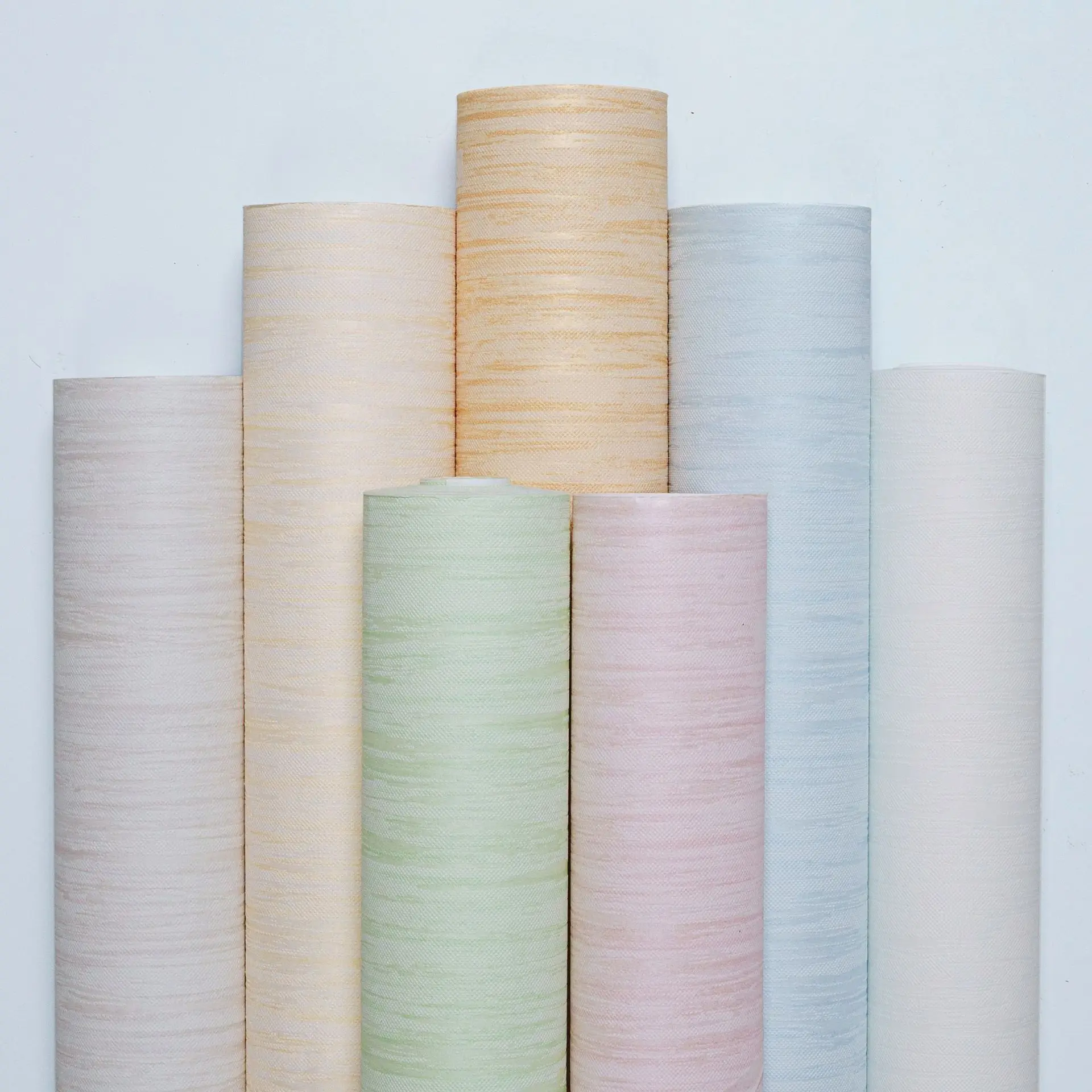 Настенная бумага с 3D тиснением простой однотонный бумажный рулон бежевого