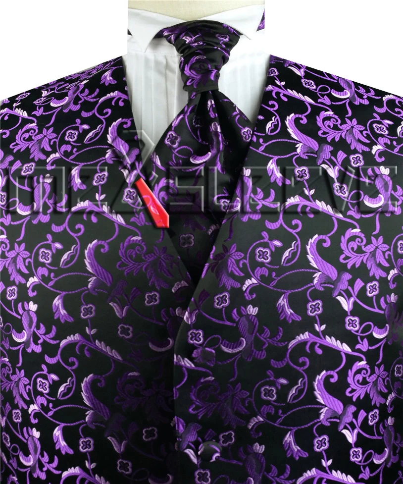 free shipping man's flower tailored tuxedo waistcoat set(vest+ascot tie+handkerchief