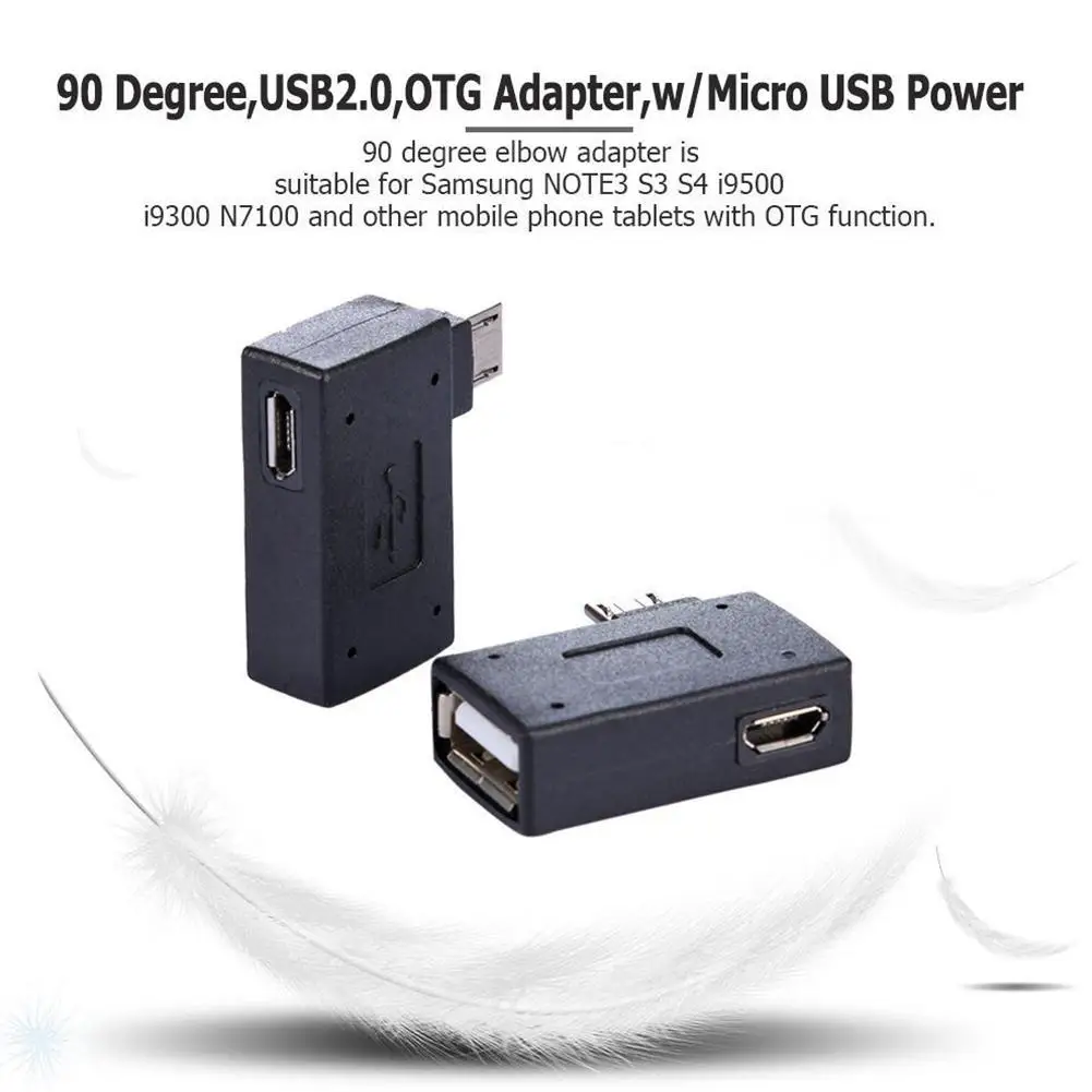 1 шт. Многофункциональный USB 2,0 90 градусов левый/правый угол конвертер OTG адаптер хост микро для телефона/планшета