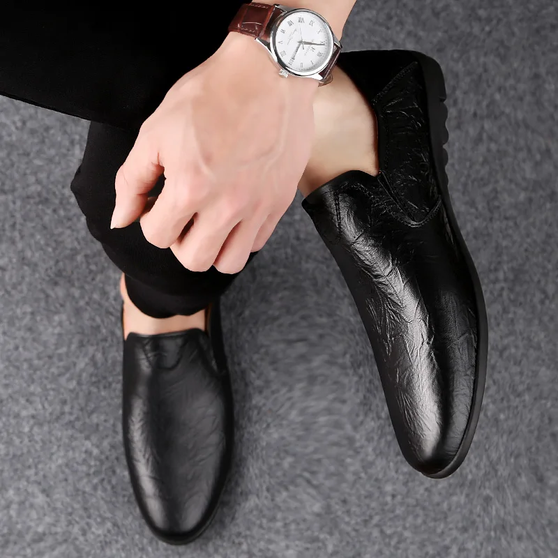 Mens Loafers Casual Shoes Italian Luxury Brand Summer Men Genuine Leather Mocassin Homme Light Slip on Boat | Обувь