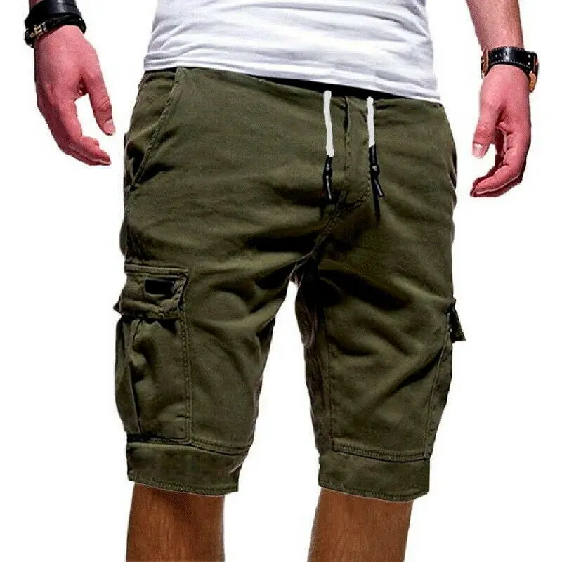 Herren Bermuda Cargo Shorts Baggy Multi Pocket Kurze Hose Camo Sommer Hosen