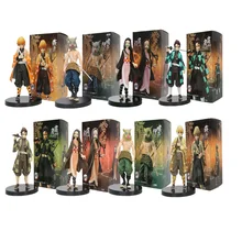 4pcs/set Demon Slayer Figure Toys Tanjirou Nezuko Zenitsu Inosuke PVC Action Figures Model Toy Demon Slayer Figure for Children