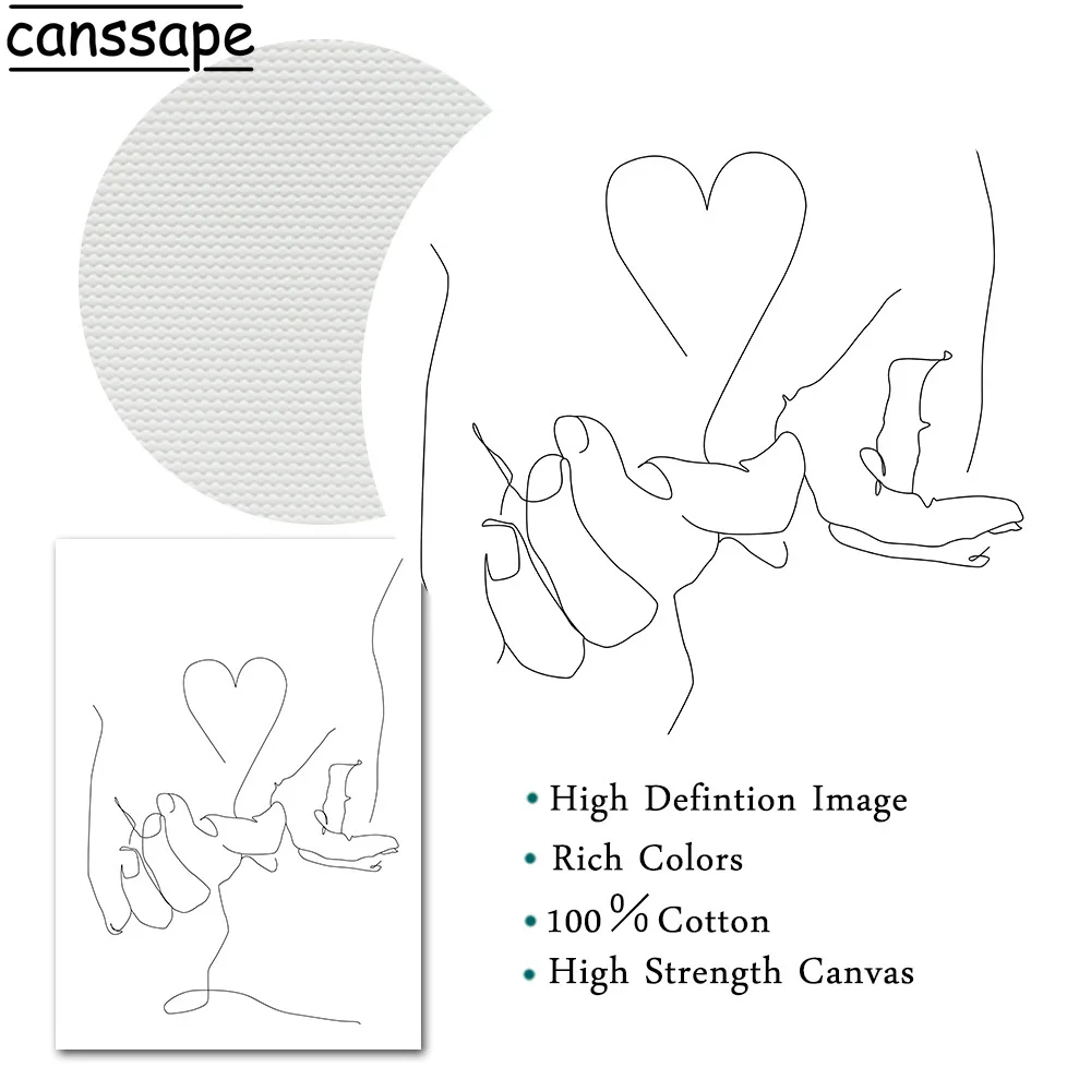 Ручная роспись на стену современный семейный постер абстрактная линия принт