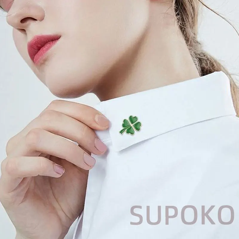 Нашивка на булавке эмблема клевера удачу зеленая используется для пальто и сумок