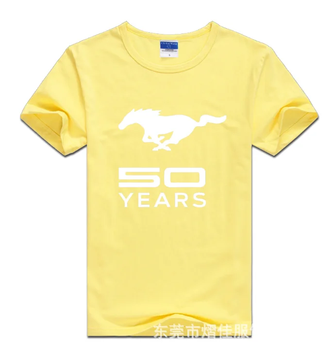 

New Summer Men's short sleeve for MUSTANG Car Logo casual high quality Cotton O-neck Short Sleeve Solid color Mens T-Shirt