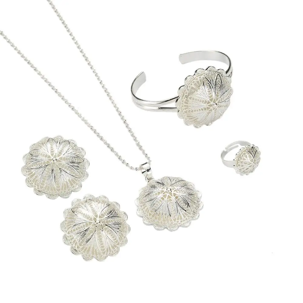 В эфиопском эритрейском стиле Нигерия Кения Гана серебряные Цвет модные женские