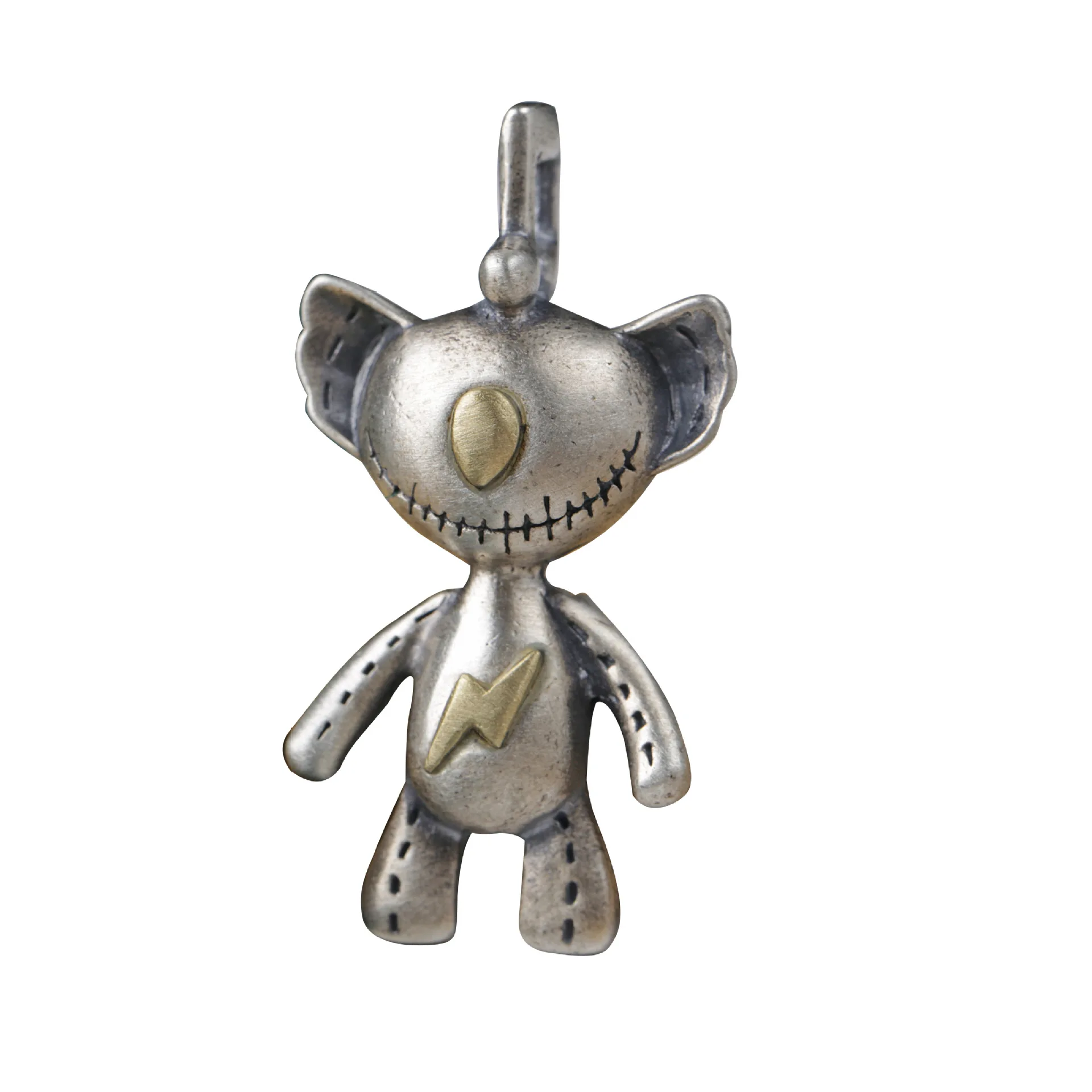 

Really 100% S925 sterling silver puppet Lightning Bear, cute fashion kawaii playful style, unisex pendant
