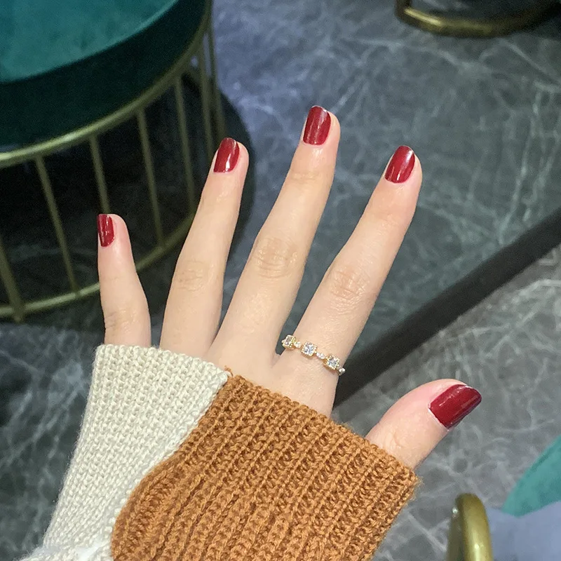 BUDROVKY 2020 Korean New Delicate Zircon Square Open Adjustable Rings For Women Students Micro Pave Femme Finger Ring Jewelry | Украшения и