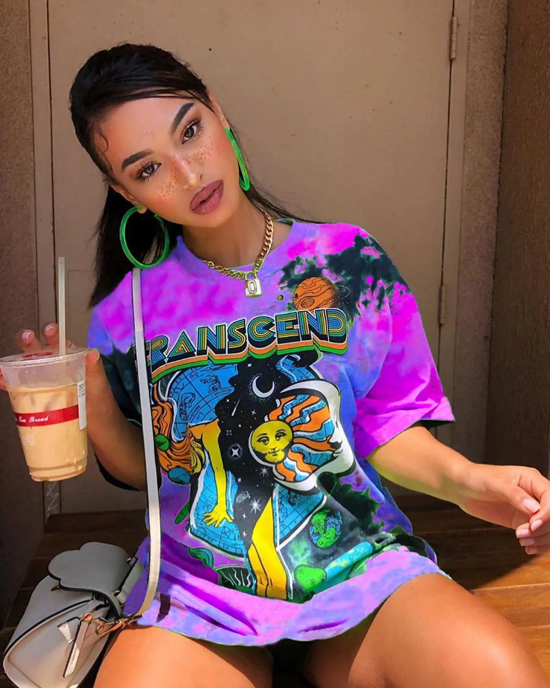 

YICIYA Casual Print Streetwear Summer Oversized T Shirt Women Pulovers Short Long Sleeve Top Loose Tshirt Female Harajuku Shirt