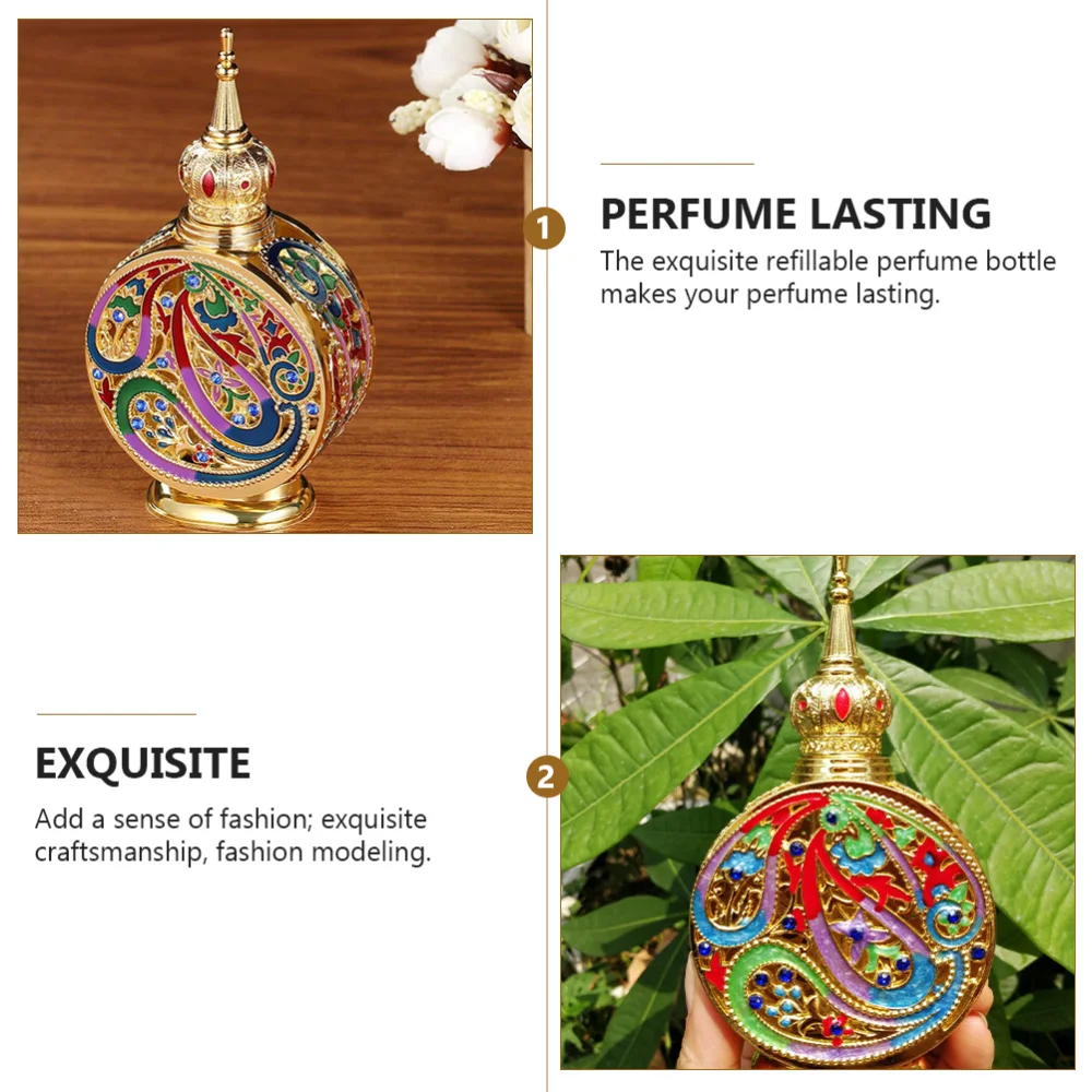 

1pc Empty Essential Oil Bottle Creative Perfume Bottle Empty Bottle (Golden)