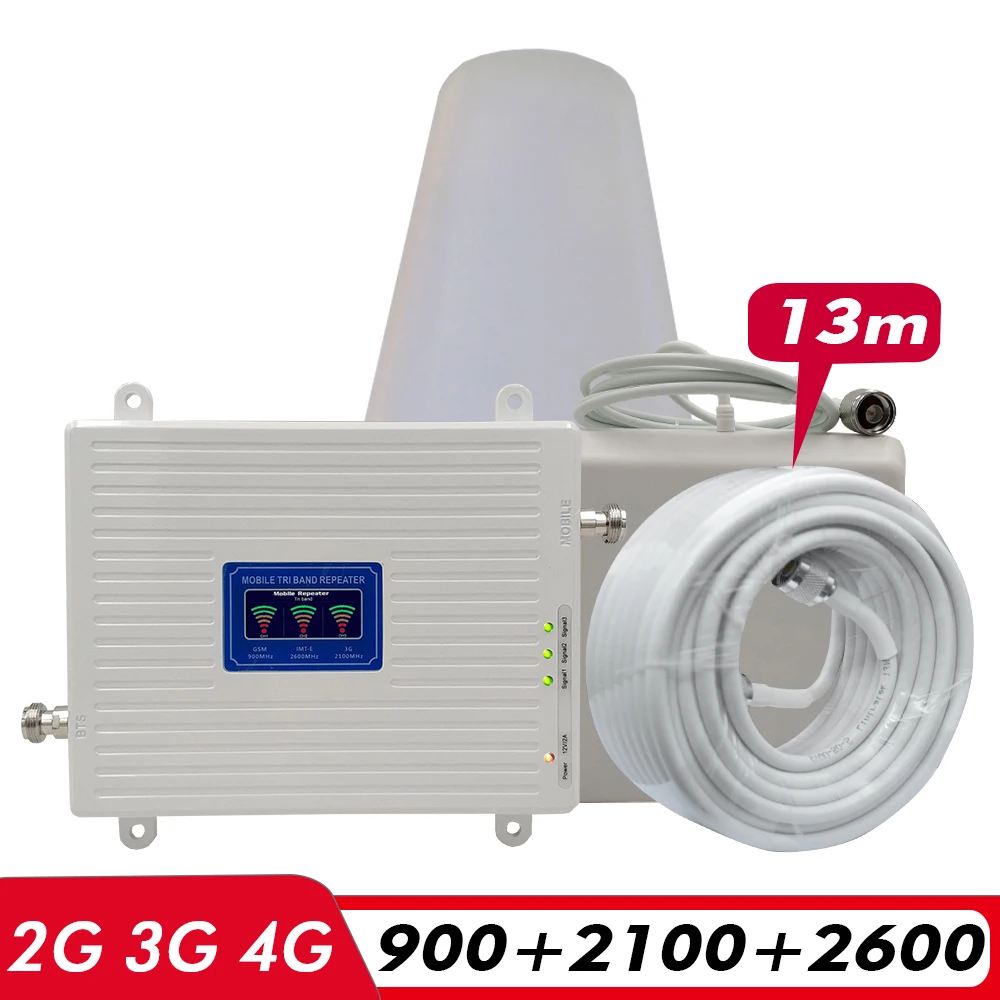 Ceny 2G 3G 4G Tri-band Wzmacniacz Sygnału GSM 900 +(B1)WCDMA 2100 +(B7)FDD LTE 2600 Telefon Komórkowy Regenerator Sygnału Mobilny Zestaw Wzmacniacza Komórkowego