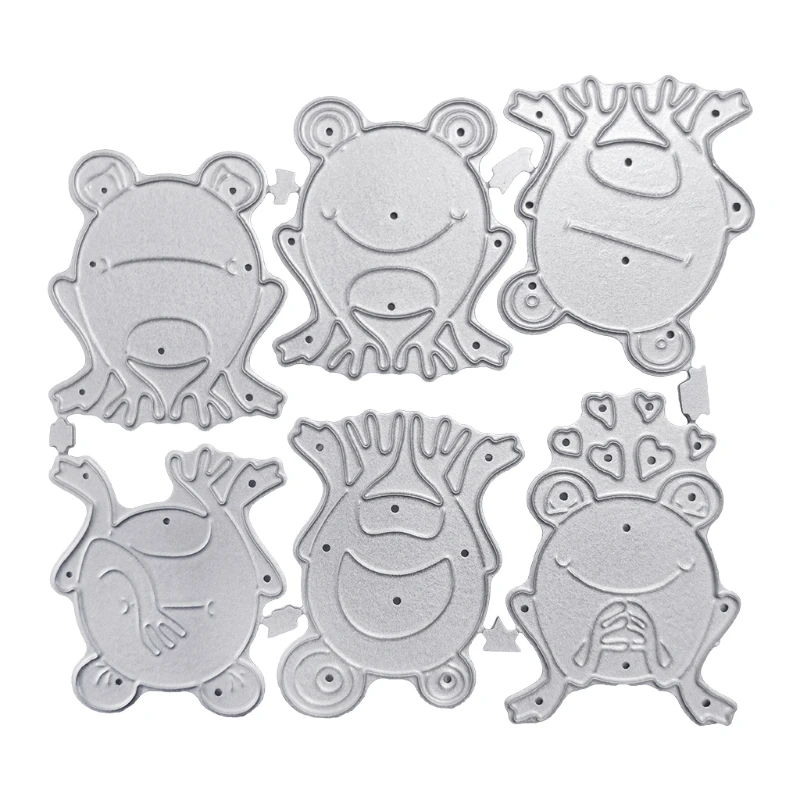 

DIY 6 лягушки тиснение трафарет "сделай сам" углерода Сталь пресс-форм, альбом изготовление бумажных карточек печати пресс-форм для Скрапбуки...