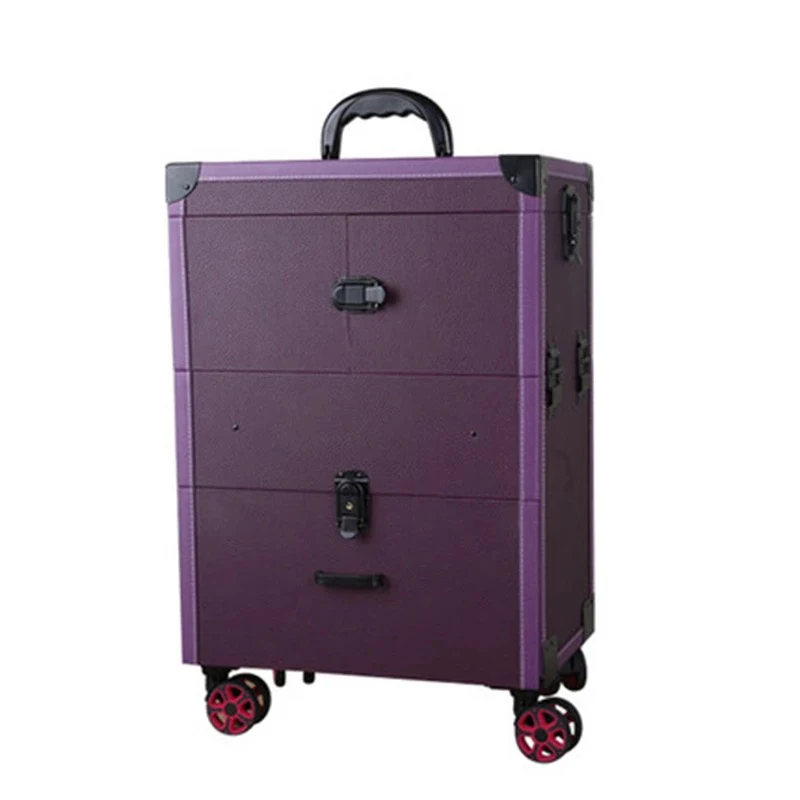 Multilayer Trolley Makeup Luggage Case Luxury Cosmetic Box Large Capacity Swivel Wheel Suitcae With Mirror Embroidery Toolbox | Багаж и