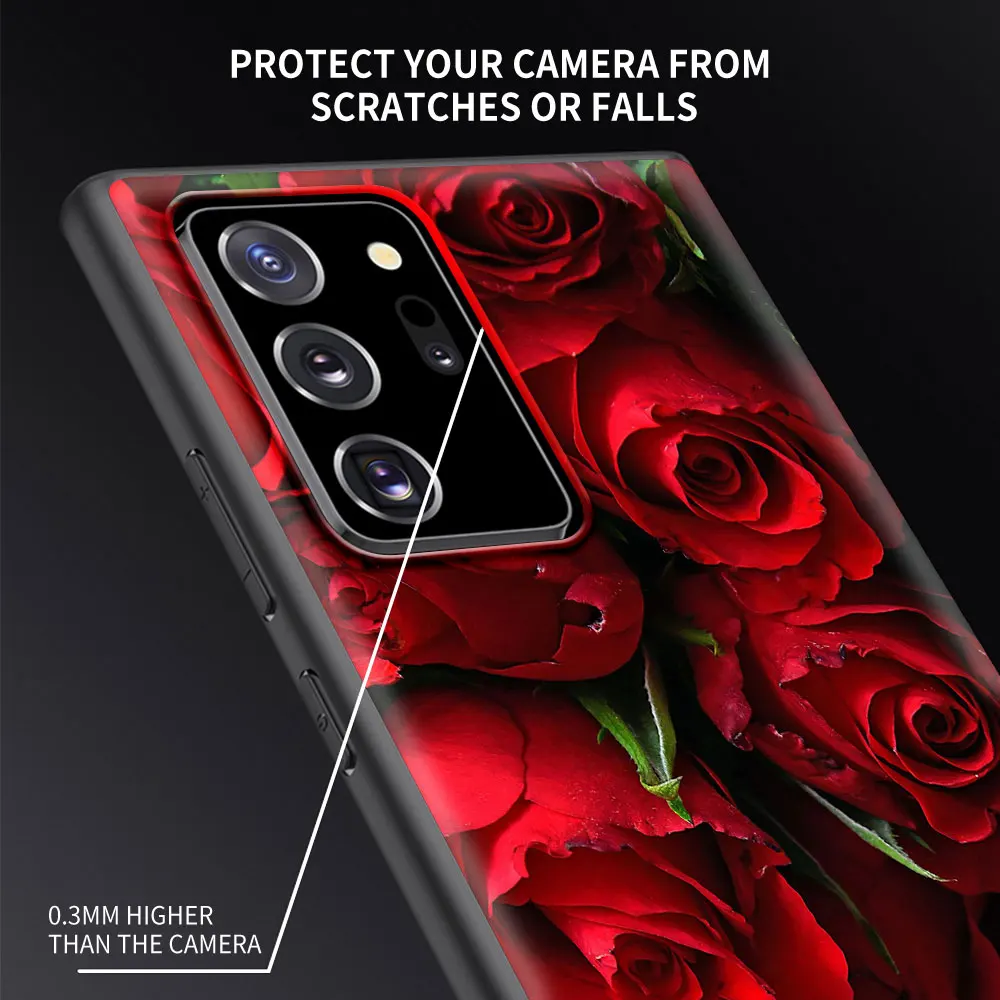 bright red rose flowers phone case for samsung galaxy s20 fe s10 s8 s9 plus s10e note 20 ultra 10 lite 9 8 soft phone cover free global shipping