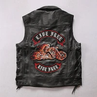 leisure motorcycle leather vest mens club knight top leather vest