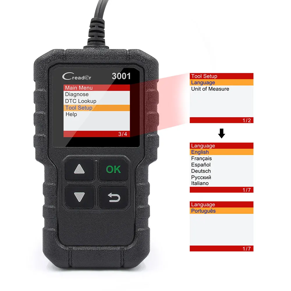 Новейший LAUNCH X431 CR3001 с многоязычным кодовым диагностическим сканером OBD OBD2 Диагностический Инструмент лучше, чем AD310 ELM327