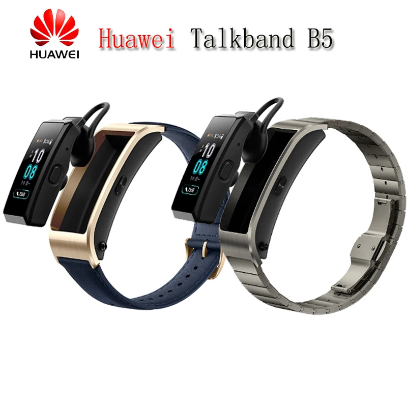 

Оригинальный Смарт-браслет Huawei TalkBand B5 с поддержкой Bluetooth, носимые спортивные браслеты, сенсорный экран AMOLED, наушники-вкладыши