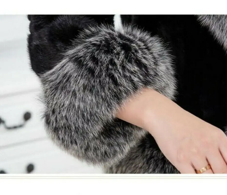 

Luxury Women Winter Jacket Faux Fox Fur Collar Mink Fur Coat Formal Outwear New Cape Casual Ladies Coat Casual