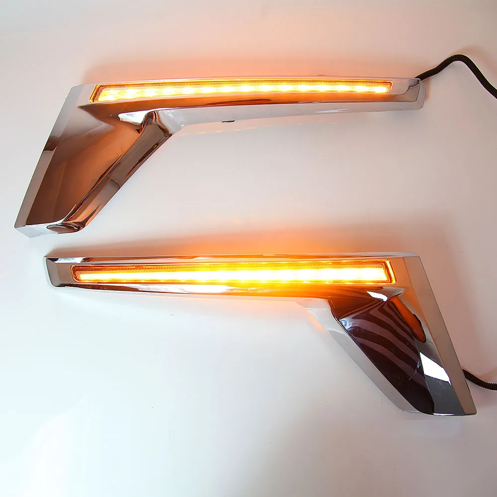 

Car Led Signal Light Fit For Land Cruiser Prado LC200 2019 Yellow Turn Signal LED Mirror Indicator Chrome