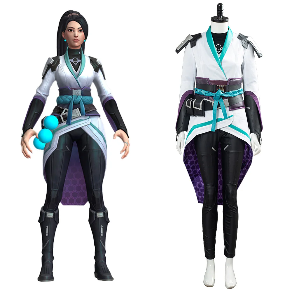 Игровой валорант шалфей Косплей Костюм Хэллоуин Карнавальная форма для взрослых