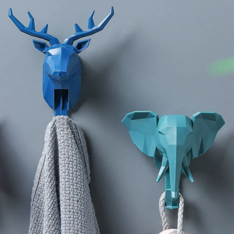 1 шт. мультяшный настенный крючок в виде слона из АБС пластика для украшения двери