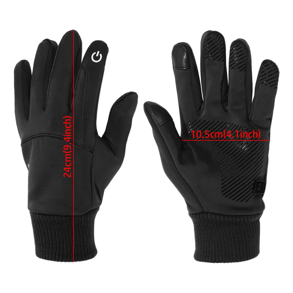 

Winter Men Touch Screen Gloves Anti-Slip Windproof Water Resistant Gloves Outdoor Sports Running Riding Fleece Warm Gloves