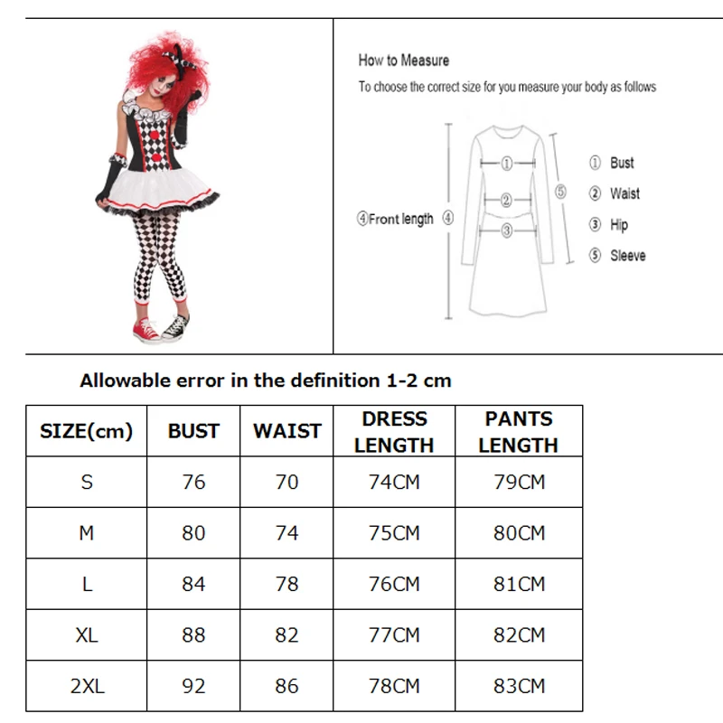 Карнавальный костюм клоуна на Хэллоуин леди злого цирка Сумасшедший пеннивайз