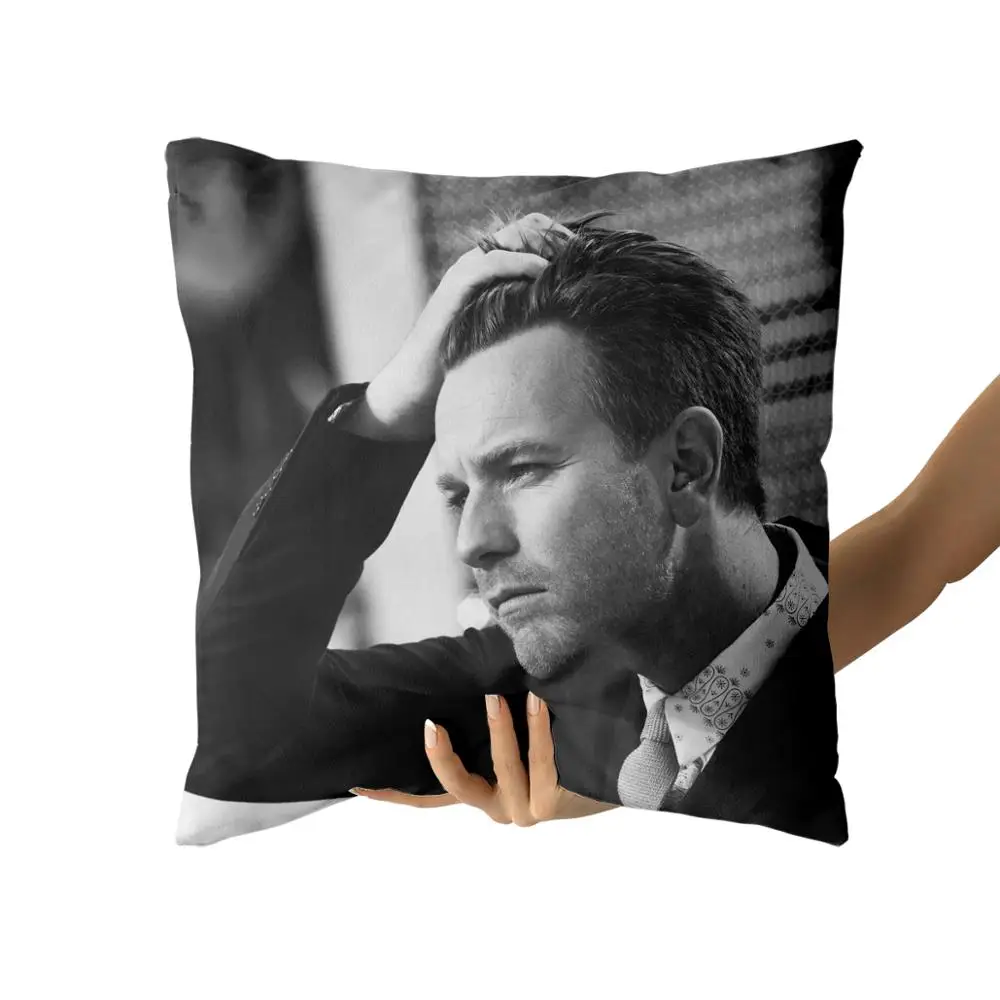

Ewan McGregor Cotton Canvas custom pillow custom covers Throw Pillow Pillow Covers Sofa Pillow