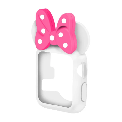 Чехол для apple watch band apple watch 4, 3, 5, 44 мм, 40 мм, iWatch band 42 мм, 38 мм, уши мыши, милый мультяшный защитный чехол - Цвет ремешка: new white rose