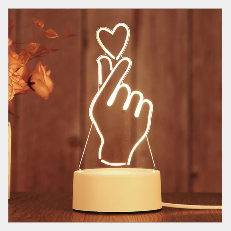 Настольная лампа Настольный светильник USB 3D романтический Ночной для ручного шоу