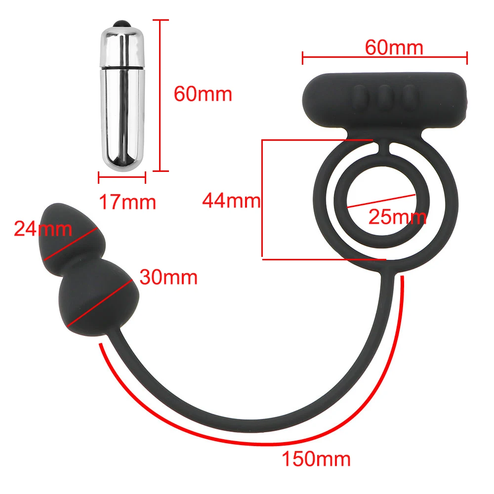OLO вибрирующее кольцо на пенис Силиконовое двойное член Анальная пробка Climax