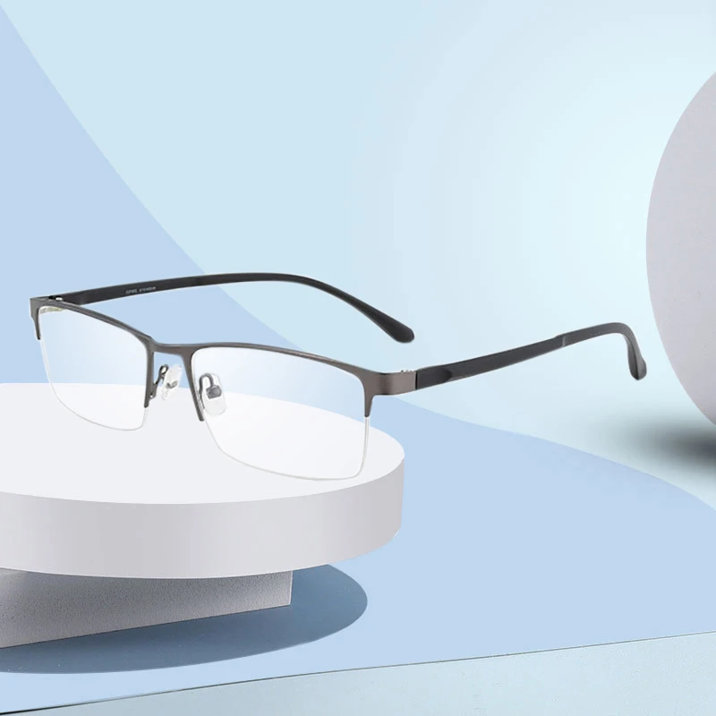 

Alloy Frame Glasses Half Rim Eye Glasses Men Style Rectangle Spectacles Optical Glasses and Shortsighted Eyeglasses