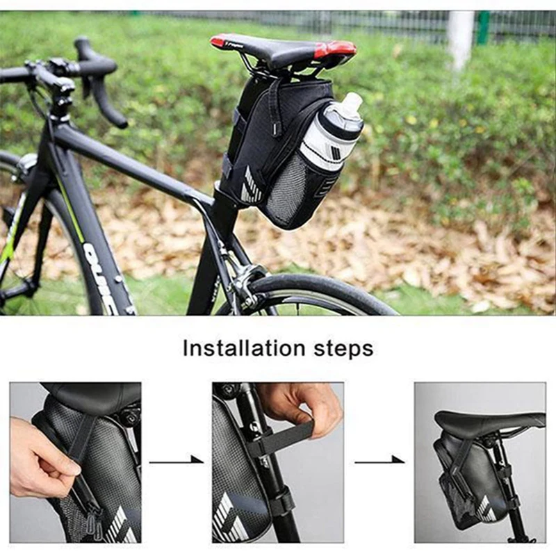 

2021 1PC Bicycle Bag Riding Water Bottle Tail Bag Full Waterproof Mountain Road Bike Rear Tail Bag Bicycle Saddle Bag 1.6L