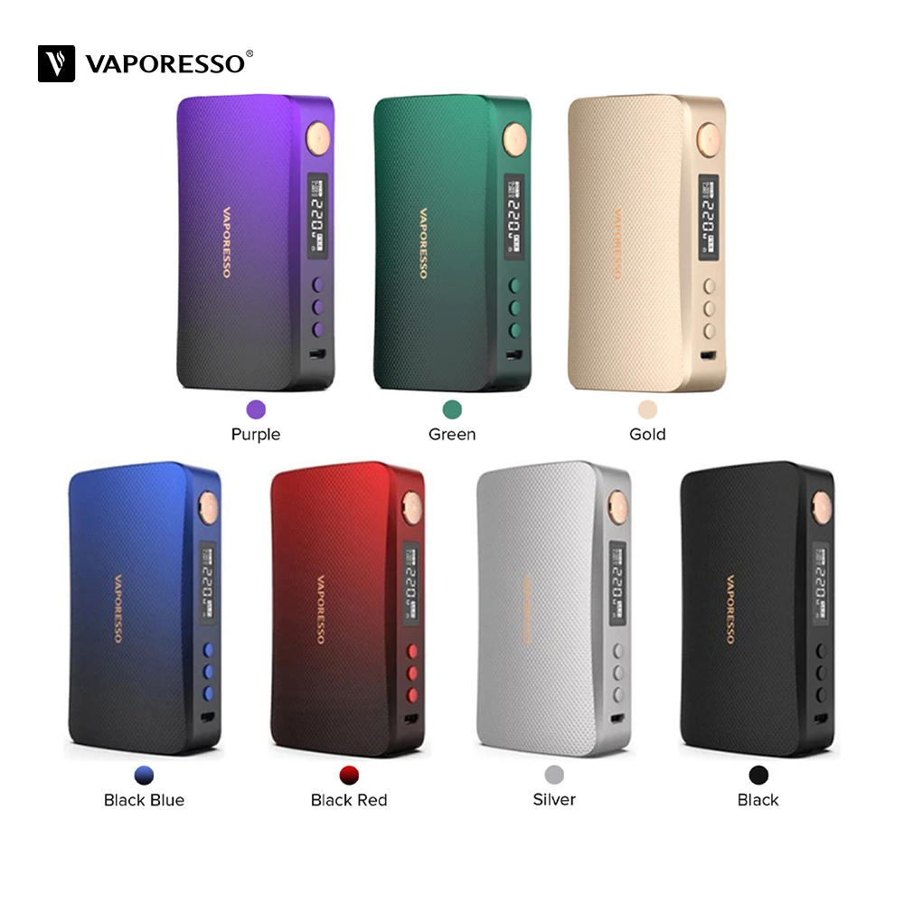 220 Вт Vaporesso роскошный мод Vape Box Mod power от Двойной 18650 батареи, совместимы с 510 атомного электронной сигареты