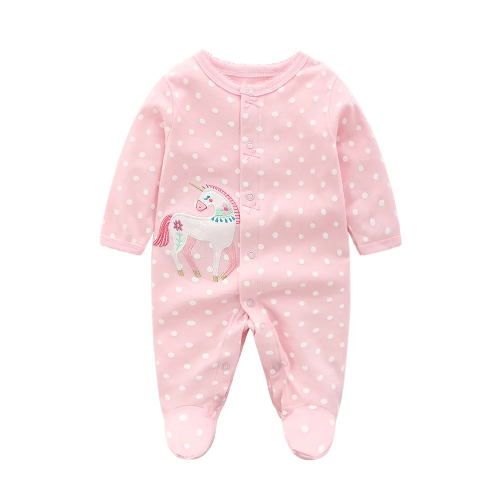 cat baby rompers 0-6 Months Lace Newborn Baby Girl Footies Unicorn One Piece For Baby Menina Cotton Infant Girl Clothing Kids Clothes Roupa - Цвет: cat baby rompers